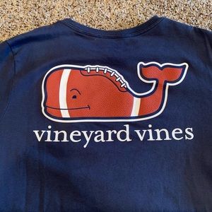 Boys blue vineyard vines football t shirt
